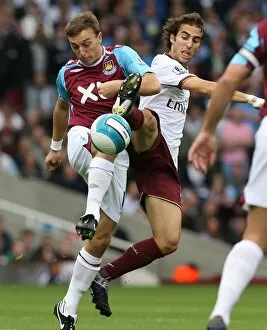 Images Dated 1st October 2007: Mathieu Flamini (Arsenal) Mark Noble (West Ham)
