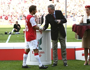 Arsenal V Inter Milan 2007-08 Prints: Mathieu Flamini (Arsenal) picks up his medal