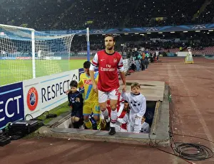 Napoli V Arsenal 2013-14 Prints: Mathieu Flamini: Arsenal Player Enters Stadio San Paolo Ahead of Napoli Clash (UEFA Champions League 2013-14)