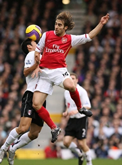 Fulham v Arsenal 2007-8 Gallery: Mathieu Flamini (Arsenal) Seol Ki-Hyeon (Fulham)