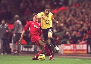 Images Dated 28th February 2006: Mathieu Flamini (Arsenal) Steven Gerrard (Liverpool). Liverpool 1: 0 Arsenal