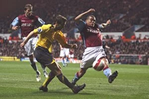 Images Dated 15th March 2007: Mathieu Flamini (Arsenal) Wilfred Bouma (Aston Villa)