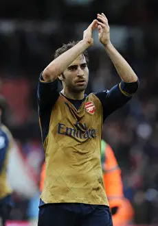 Mathieu Flamini Celebrates with Arsenal Fans: Bournemouth Victory