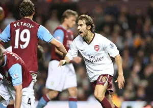 Aston Villa V Arsenal 2007-8 Prints: Mathieu Flamini celebrates scoring the 1st Arsenal goal