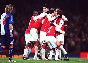 Arsenal V Blackburn Rovers 2006-07 Prints: Mathieu Flamini celebrates scoring Arsenals 6th goal