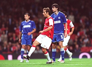 Arsenal v Dinamo Zagreb Collection: Mathieu Flamini scores Arsenals 2nd goal