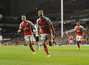 Tottenham Hotspur V Arsenal Capital One Cup 2015/16 Prints: Mathieu Flamini Scores the Decisive Goal: Arsenal Triumphs over Tottenham in Capital One Cup 2015/16
