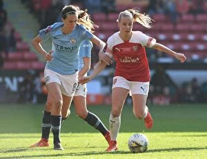 Arsenal v Manchester City - Continental Cup Final 2019 Collection: Mead vs Scott: A FA WSL Cup Final Showdown - Arsenal's Beth Mead Clashes with Manchester City's