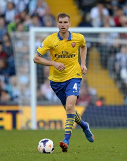 West Bromwich Albion V Arsenal 2013-14 Prints: Per Mertesacker in Action: West Bromwich Albion vs. Arsenal, Premier League 2013-14