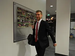 Per Mertesacker (Arsenal) before the match. Arsenal 2: 2 Swansea City. Barclays Premier League