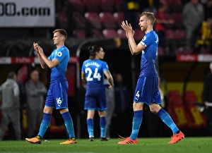 Watford v Arsenal 2017-18 Collection: Per Mertesacker (Arsenal). Watford 2: 1 Arsenal. Premier League. Vicarage Road, Watford