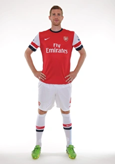 Per Mertesacker at Arsenal's 2013-14 Squad Photocall