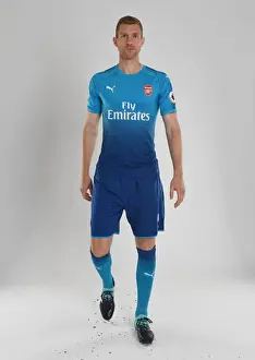 Arsenal 1st Team Photocall 2017-18 Prints: Per Mertesacker at Arsenal's 2017-18 First Team Photocall
