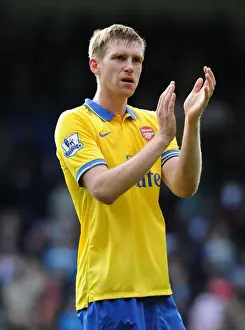 Crystal Palace V Arsenal 2013-14 Prints: Per Mertesacker Celebrates with Arsenal Fans after Crystal Palace Victory (2013-14)