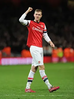 Per Mertesacker Celebrates Arsenal's Victory Over Crystal Palace in the Premier League