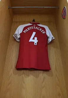 Arsenal V Burnley 2017-18 Prints: Per Mertesacker Donning Arsenal Shirt Before Arsenal vs Burnley, Premier League 2017-18