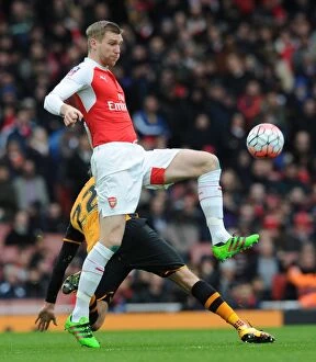 Arsenal v Hull City - FA Cup 2015-16 Collection: Per Mertesacker in FA Cup Action: Arsenal vs Hull City