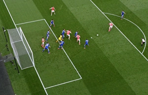 Arsenal V Chelsea 2014/15 Prints: Per Mertesacker Fires Up Arsenal Against Chelsea in the Premier League