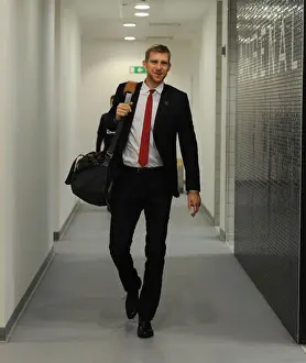 Arsenal V Southampton 2013-14 Prints: Per Mertesacker: Focused and Ready for Arsenal vs Southampton (Premier League, 2013-14)