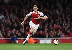 Arsenal V FC Köln 2017-18 Prints: Per Mertesacker Focuses in Arsenal's Europa League Clash Against 1. FC Koeln