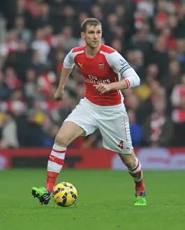 West Bromwich Albion V Arsenal 2014/15 Prints: Per Mertesacker Focuses in Arsenal's Premier League Clash Against West Bromwich Albion (2014)