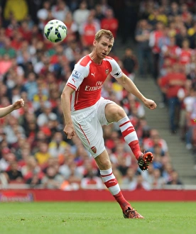 Arsenal V Manchester City 2014-15 Prints: Per Mertesacker Focuses Against Manchester City - Arsenal vs
