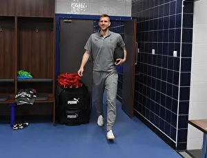 Per Mertesacker at Leicester City vs. Arsenal, Premier League 2017-18