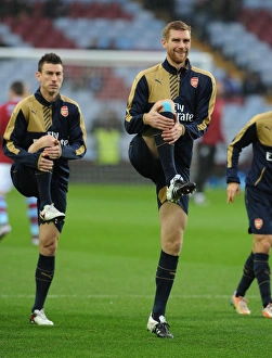 Aston Villa V Arsenal 2015-16 Prints: Per Mertesacker Prepares: Aston Villa vs. Arsenal, Premier League 2015-16