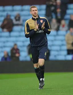 Aston Villa V Arsenal 2015-16 Prints: Per Mertesacker Prepares: Aston Villa vs Arsenal (2015-16)