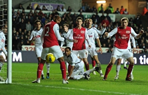Swansea City V Arsenal 2011-12 Prints: Per Mertesacker and Thierry Henry: A Moment from Swansea City vs