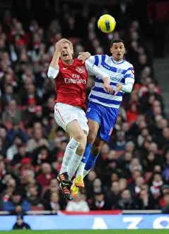 Arsenal V Queens Park Rangers 2011-12 Prints: Per Mertesacker vs. Jay Bothroyd: Intense Clash Between Arsenal and Queens Park Rangers (2011-12)
