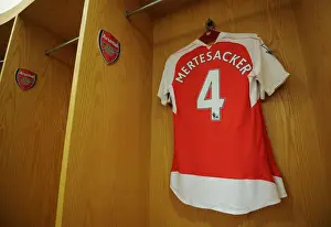 Arsenal V West Bromwich Albion 2015-16 Prints: Per Mertesacker's Arsenal Shirt in Arsenal Changing Room Before Arsenal vs West Bromwich Albion (2015-16)
