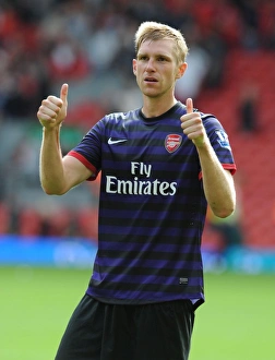 Liverpool V Arsenal 2012-13 Prints: Per Mertesacker's Celebration: Liverpool vs. Arsenal, 2012-13 Premier League
