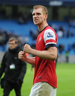 Manchester City V Arsenal 2012:13 Prints: Per Mertesacker's Celebration: Manchester City vs. Arsenal, Premier League 2012-13