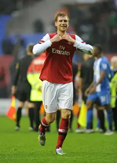Wigan Athletic V Arsenal 2012-13 Prints: Per Mertesacker's Emotional Celebration: Arsenal's Win at Wigan Athletic (2012-13)