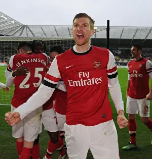 Swansea Prints: Per Mertesacker's Euphoric Reaction to Arsenal's Second Goal vs Swansea City (Mar 2013)