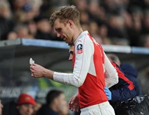 Images Dated 8th March 2016: Per Mertesacker's FA Cup Exit: Head Injury Marred Arsenal's Match vs. Hull City (March 2016)