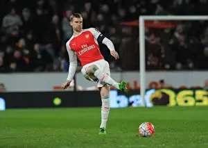 15/16 Hull City V Arsenal FA Cup Prints: Per Mertesacker's Focus: Arsenal's Defender in FA Cup Fifth Round Replay against Hull City