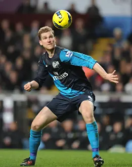 Aston Villa V Arsenal 2011-12 Prints: Per Mertesacker's Intense Concentration: Aston Villa vs Arsenal (2011-12)