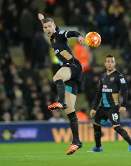 Norwich City V Arsenal 2015-16 Prints: Per Mertesacker's Intense Focus: Norwich City vs Arsenal, 2015-16 Premier League