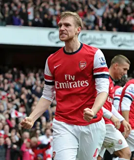 Arsenal V Tottenham Hotspur 2012-13 Prints: Per Mertesacker's Stunner: Arsenal's Thrilling 5-2 Victory Over Tottenham (2012-13)