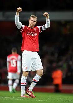 Arsenal V Fulham 2013-14 Prints: Per Mertesacker's Triumph: Arsenal's Victory over Fulham (2013-14)