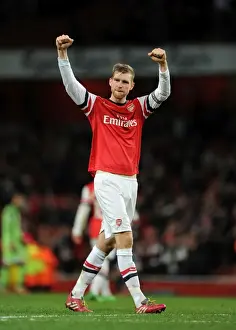 Arsenal V Fulham 2013-14 Prints: Per Mertesacker's Triumph: Arsenal's Victory over Fulham (2013-14) - The Unforgettable Moment