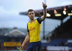 Burnley V Arsenal 2014/15 Prints: Per Mertesacker's Triumphant Moment with Arsenal Fans after Burnley Victory, 2015