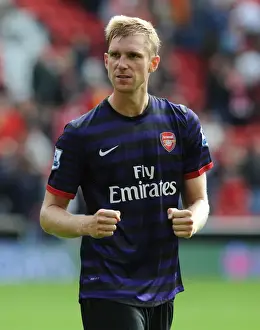 Liverpool V Arsenal 2012-13 Prints: Per Mertesacker's Triumphant Moment: Arsenal's Victory at Anfield