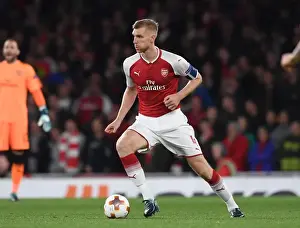 Arsenal V FC Köln 2017-18 Prints: Per Mertesacker's Unwavering Concentration: Arsenal's Europa League Battle Against 1