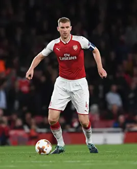 Arsenal V FC Köln 2017-18 Prints: Per Mertesacker's Unwavering Concentration: Arsenal's Europa League Showdown Against 1
