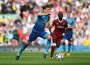 Liverpool V Arsenal 2017-18 Prints: Mesut Ozil: In Action at Anfield - Liverpool vs Arsenal, 2017-18 Premier League