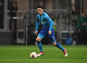 AC Milan V Arsenal 2017-18 Prints: Mesut Ozil in Action: Arsenal vs. AC Milan, UEFA Europa League (2018)