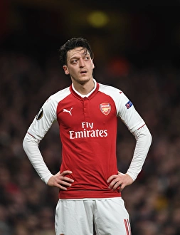 Arsenal V AC Milan 2017-18 Prints: Mesut Ozil in Action: Arsenal vs AC Milan, UEFA Europa League 2018